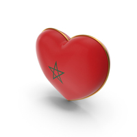 Morocco Country Flag In Heart Golden Frame PNG & PSD Images
