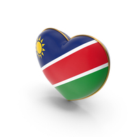 Namibia Country Flag In Heart Golden Frame PNG & PSD Images