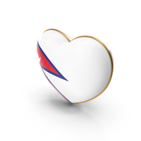 Nepal Country Flag In Heart Golden Frame PNG & PSD Images