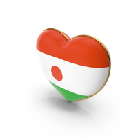 Niger Country Flag In Heart Golden Frame PNG & PSD Images
