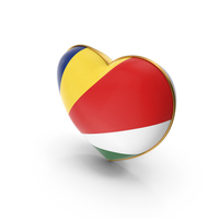 Seychelles Country Flag In Heart Golden Frame PNG & PSD Images