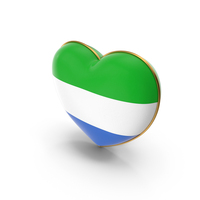 Sierra Leone Country Flag In Heart Golden Frame PNG & PSD Images