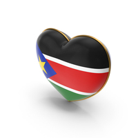 South Sudan Country Flag In Heart Golden Frame PNG & PSD Images