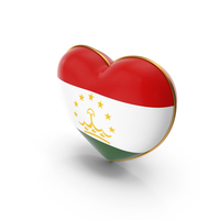 Tajikistan Country Flag In Heart Golden Frame PNG & PSD Images