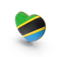 Tanzania Country Flag In Heart Golden Frame PNG & PSD Images