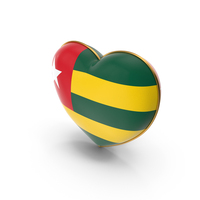 Togo Country Flag In Heart Golden Frame PNG & PSD Images