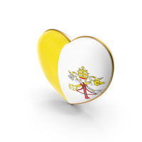 Vatican City Country Flag In Heart Golden Frame PNG & PSD Images