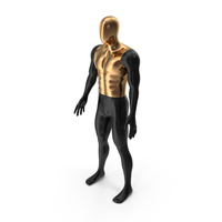 Abstract Black Mannequin With Golden Torso PNG & PSD Images