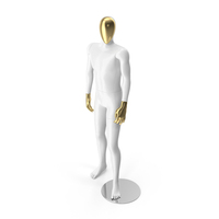 Abstract Male Mannequin With Gold Face PNG & PSD Images