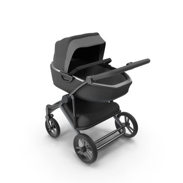 Black Foldable Baby Stroller PNG & PSD Images