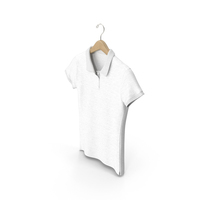 Polo Female Shirt Hanging Unbuttoned Blank White PNG & PSD Images