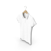 White Hanging Buttoned Polo Female Shirt PNG & PSD Images