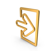 Move To Folder Arrow Icon Gold PNG & PSD Images