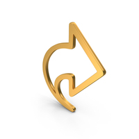 Out Line Curved Right Arrow Icon Gold PNG & PSD Images