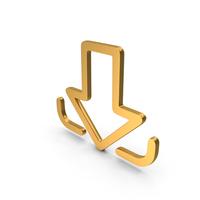 Out Line Download Arrow Icon Gold PNG & PSD Images