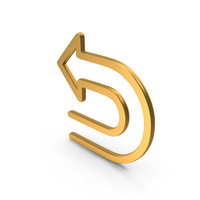 Out Line Left Arrow Icon Gold PNG & PSD Images