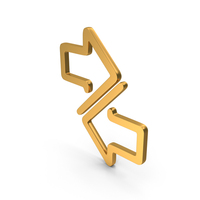 Gold Left & Right Arrows Outline Icon PNG & PSD Images