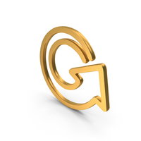 Refresh Rotated Curved Arrow Icon Gold PNG & PSD Images