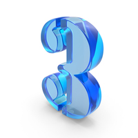 Digital Number 3 Symbol PNG & PSD Images