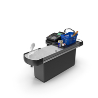Retail Checkout Counter Grey with Groceries PNG & PSD Images
