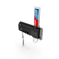 UV Toothbrush Sanitizer with Toothpaste Squeezer Black PNG & PSD Images