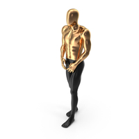 Abstract Mannequin Made Of Plastic And Gold PNG & PSD Images