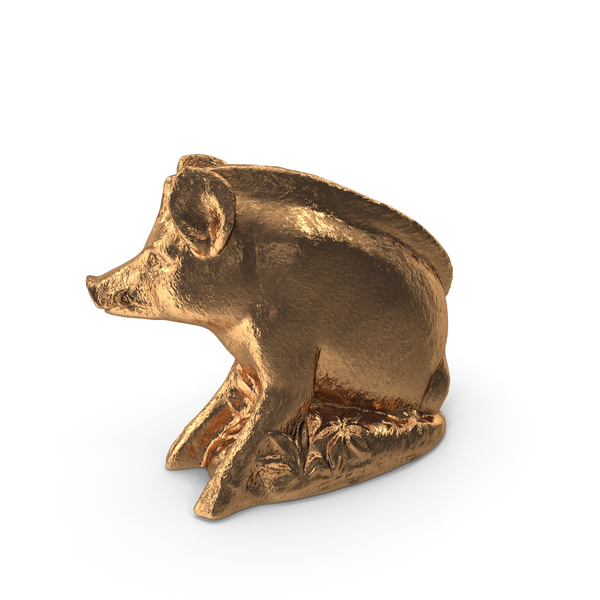 Gold Boar Figurine PNG & PSD Images