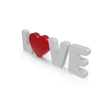 Love Word With Heart Symbol PNG & PSD Images