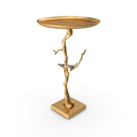 Coffee Table Round Gold Tinki PNG & PSD Images