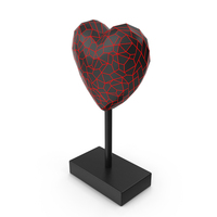 Cracked Figurine Of A Black Heart With Red Veins PNG & PSD Images