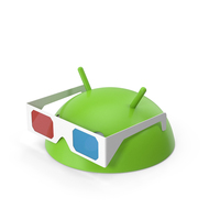 Android Head And 3D Glasses PNG & PSD Images