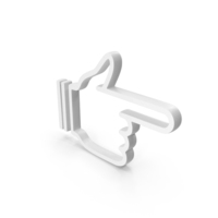 Out Line Hand Pointing Icon White PNG & PSD Images