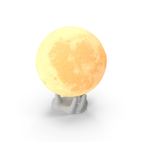 Decorative Lamp Moon On Hand Stand Yellow Light On PNG & PSD Images