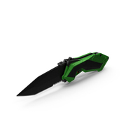 Fantastic Collapsible Knife Black Green PNG & PSD Images
