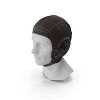 Worn Leather Pilot Helmet on Mannequin PNG & PSD Images