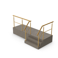 Gold Railings And Concrete Stairs PNG & PSD Images