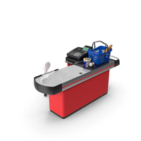 Supermarket Checkout Red with Products PNG & PSD Images