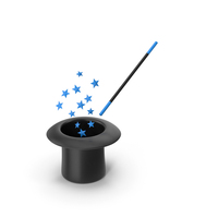 Blue Magic Hat And Wand PNG & PSD Images