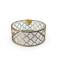 Gold Round Moroccan Cocktail Table PNG & PSD Images