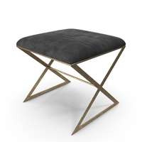 X-Side Gold Leaf Stool PNG & PSD Images