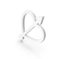 White Arrow With Cupid Heart Icon PNG & PSD Images