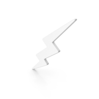 Lightning Thunder Icon White PNG & PSD Images