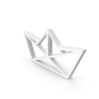 Out Line Paper Boat Icon White PNG & PSD Images
