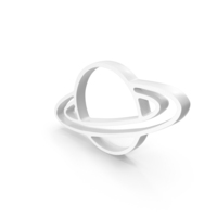 White Planet Saturn Outline Icon PNG & PSD Images