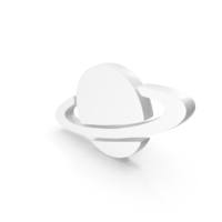 White Planet Saturn Icon PNG & PSD Images