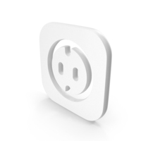 Power Socket Icon White PNG & PSD Images