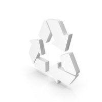 White Recycling Icon PNG & PSD Images