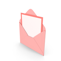 Envelope Pink With Card PNG & PSD Images