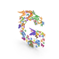 Colorful Butterfly Letter G PNG & PSD Images