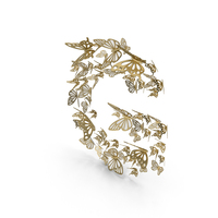 Gold Butterfly Letter G PNG & PSD Images